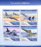 Guinea, Republic 2017 Military Planes 4v M/s, Mint NH, Transport - Aircraft & Aviation - Airplanes