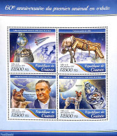 Guinea, Republic 2017 First Animal In Space 4v M/s, Mint NH, Nature - Transport - Dogs - Space Exploration - Other & Unclassified