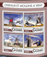 Guinea, Republic 2016 Windmills 4v M/s, Mint NH, Nature - Various - Birds - Mills (Wind & Water) - Moulins