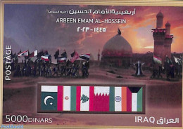 Iraq 2023 Arbeen Emam Al-Hossein S/s, Mint NH, History - Flags - Irak