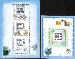 Guinea, Republic 2013 Polar Bears 2 S/s, Mint NH, Nature - Animals (others & Mixed) - Bears - Andere & Zonder Classificatie