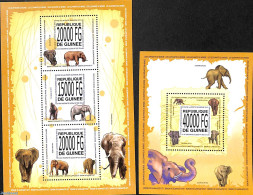 Guinea, Republic 2013 Elephants 2 S/s, Mint NH, Nature - Animals (others & Mixed) - Elephants - Andere & Zonder Classificatie