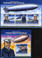 Guinea, Republic 2013 Ferdinand Von Zeppelin 2 S/s, Mint NH, Transport - Zeppelins - Zeppelins