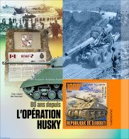 Djibouti 2023 80 Years Since Operation Husky, Mint NH, History - Transport - World War II - Ships And Boats - WW2