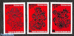 Christmas Islands 2024 Year Of The Dragon 3v, Mint NH, Various - New Year - Anno Nuovo