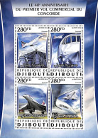 Djibouti 2016 Concorde 4v M/s, Mint NH, Transport - Concorde - Aircraft & Aviation - Concorde