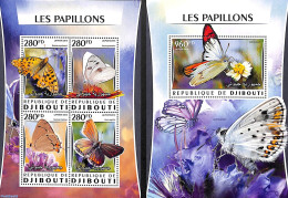 Djibouti 2016 Butterflies 2 S/s, Mint NH, Nature - Butterflies - Gibuti (1977-...)