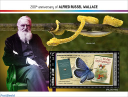 Sierra Leone 2023 Alfred Russel Wallace, Mint NH, Nature - Science - Butterflies - Snakes - Art - Books - Other & Unclassified