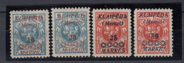 MEMEL 1923 Mint MH(*) Mi 135-138 #MM42 - Memel (Klaïpeda) 1923