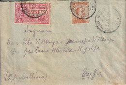 Italy. A215. Mignano. 1818. Lettera Con Testo Da Mignano, Con Espresso C.25 + C. 20 Michetti . Ambulante ROMA NAPOLI A - Storia Postale