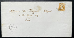 N°13 10c BISTRE NAPOLEON / LAVAL POUR PARIS / 23 MARS 1857 / LSC / ARCHIVE DE CHAZELLES - 1849-1876: Période Classique