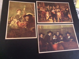 LOT DE 3 BELLES CARTES "OEUVRES DE REMBRANDT".. - Paintings