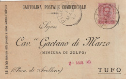 Italy. A215. Picerno. 1899. Annullo Grande Cerchio PICERNO, Su Cartolina Postale Commerciale - Marcophilie