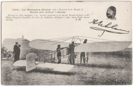 CPA AVIATION. LE MONOPLAN BLÉRIOT MONTÉ PAR ALFRED LEBLANC - Aviateurs