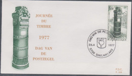 Belgique FDC 1977 1852 Journée Du Timbre Borne Postale Sint-Niklaas - 1971-1980