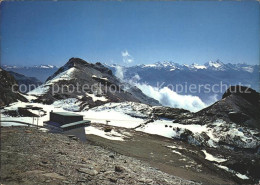 11889919 Crans-Montana Restaurant Et Vue Partielle Du Glacier De La Plaine Morte - Andere & Zonder Classificatie