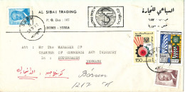 Syria Registered Air Mail Cover Sent To Denmark Topic Stamps - Syrië