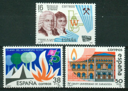 Bm Spain 1983 MiNr 2598-2600 MNH | Elhuyar Y De Suvisa. Boy Scout Movement. University Of Zaragoza #kar-1002c - Ongebruikt