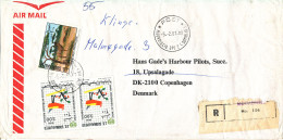 Somalia Registered Air Mail Cover Sent To Denmark Mogadishu 15-2-1981 Topic Stamps - Somalie (1960-...)