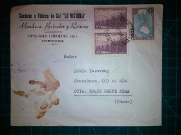 ARGENTINE, Enveloppe Appartenant à "Canteras Y Fabrica De Cal LA VICTORIA" Circulant Avec Une Variété Colorée De Timbres - Oblitérés