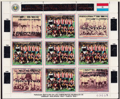 Paraguay, 1989, Football Soccer World Cup Italia 90,sheetlet With Silver/blau Overprint, MNH **. - 1990 – Italy