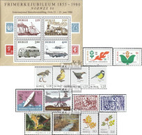 Norwegen Postfrisch Christl. Jugendbund 1980 Jugendbund, Vögel, Gemälde U.a. - Unused Stamps