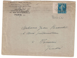 Paris - Rue Saint Dominique - Perforé CN - Lettre Pour La Vendée - 1922 - Storia Postale