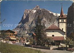 11875339 Grindelwald Mit Kirche Und Wetterhorn Grindelwald - Sonstige & Ohne Zuordnung