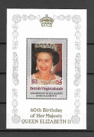 British Virgin Islands 1986 60th Birthday Of Queen Elizabeth II MS MNH - Iles Vièrges Britanniques