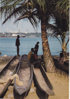 COTE D'IVOIRE. ABIDJAN (ENVOYE DE) . " SCENE DE LAGUNE ". ANNEE 1984 + TEXTE + TIMBRE ( LIONS CLUB ) - Ivoorkust