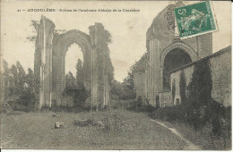 ANGOULEME , Ruines De L'ancienne Abbaye De La Couronne , + Timbre 5 Cts Semeuse Perforé C.N. , µ - Angouleme