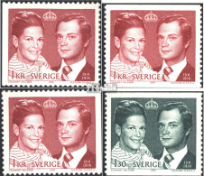 Schweden 952A,Dl,Dr,953A (kompl.Ausg.) Postfrisch 1976 Königliche Hochzeit - Ongebruikt
