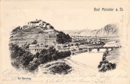 Bad Münster A.St.-Panorama Mit Ebernburg Gel1906 - Bad Münster A. Stein - Ebernburg