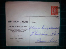 ARGENTINE, Enveloppe Appartenant à "CONSTANCIO J. MICHEL, Taller De Electricidad" Circulée Avec Timbre-postal (San Marti - Usados