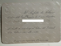 Italy Pass Italia Invito Palazzo Del Quirinale Ballo 1905 - Tickets - Entradas