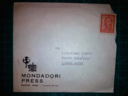 ARGENTINE, Enveloppe Appartenant à "MONDADORI PRESS" Circulée Avec Timbre-postal (San Martin). Années 1960. - Usados