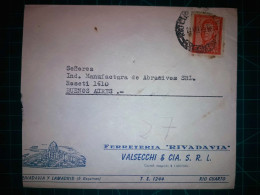 ARGENTINE, Enveloppe Appartenant à "RIVADAVIA Cia. S.R.L., Ferreteria General" Circulée Avec Timbre-postal (San Martin). - Gebraucht