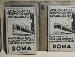 Italia Roma ATAC Tranvie Autobus S.P.Q.R. Piante Schematiche Maggio 1937. Astuccio Con Le 2 Piante Ripiegate - Strassenkarten