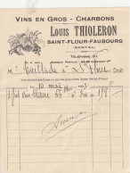 15-L.Thioleron.....Vins En Gros-Charbons....Saint-Flour Faubourg.....(Cantal)...1933 - Otros & Sin Clasificación