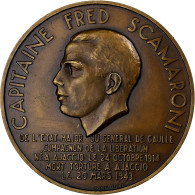 France, Médaille, Capitaine Fred Scamaroni, Libération De La Corse, 1943 - Otros & Sin Clasificación