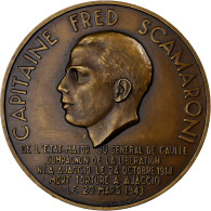 France, Médaille, Capitaine Fred Scamaroni, Libération De La Corse, 1943 - Sonstige & Ohne Zuordnung