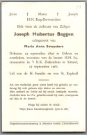 Bidprentje Geleen (NL) - Baggen Joseph Hubertus (1897-1961) - Andachtsbilder