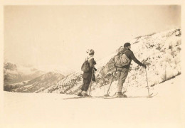 Sports D'hiver * Groupe De Skieurs * Ski Skieur  * Photo Ancienne 8.8x6.2cm - Sports D'hiver