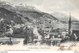 ►ST. MORITZ-BAD ◄HOTEL VICTORIA►1904◄►CACHET TRIANGULAIRE SUR TIMBRE TAXE 10 CENTIMES►WEHRLI, BENDLIKON No 6573 - Saint-Moritz