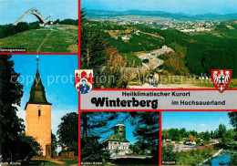 72684175 Winterberg Hochsauerland Sprungschanze Panorama Kath Kirche Kahler Aste - Winterberg