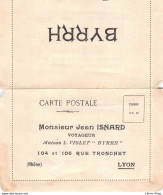 Maison L. VIOLET "BYRRH" Carte Postale De Commande Adressée à Mr Jean ISNARD Voyageur Rue Tronchet LYON - Advertising