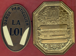 ** LOT  2  PLAQUES  De  GARDE  PARTICULIER ** - Politie & Rijkswacht