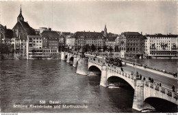 Suisse > BS Bâle-Ville - BASEL - Mittlere Rheinbrücke Und Martinskirche Cpsm PF 1952 ♥♥♥ - Basel