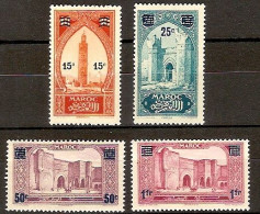 Maroc  124/127 * Charnela. 1930 - Maroc (1956-...)