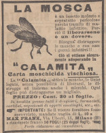 Calamita Carta Moschicida Vischiosa - 1922 Pubblicità Epoca - Vintage Ad - Publicités